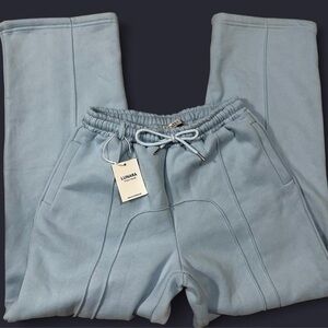 NWT Lunara Streetwear SOFT Drawstring Sweatpants Aero Blue Women’s Small Comfy